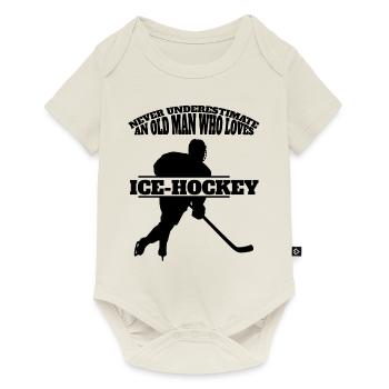 Eishockey Geschenk Wintersport Eishockeyteam - Baby Premium Kurzarmbody - Naturweiß - Vorne
