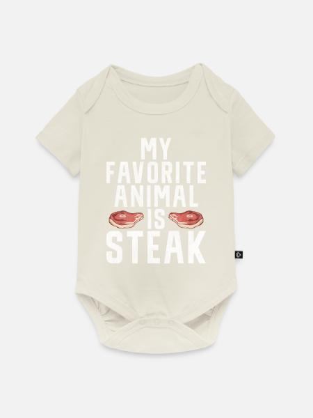 Steak Lover Steak Geschenk - Baby Premium Kurzarmbody - Naturweiß