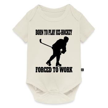 Eishockey Wintersport Geschenk Eishockeyteam - Baby Premium Kurzarmbody - Naturweiß - Vorne