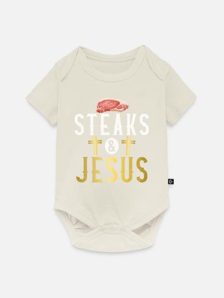 Steak Lover Steak Geschenk - Baby Premium Kurzarmbody - Naturweiß