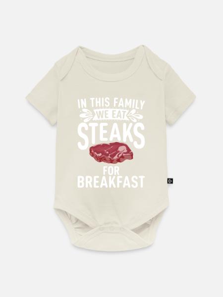 Steak Lover Steak Geschenk - Baby Premium Kurzarmbody - Naturweiß