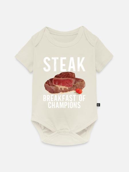 Steak Lover Steak Geschenk - Baby Premium Kurzarmbody - Naturweiß