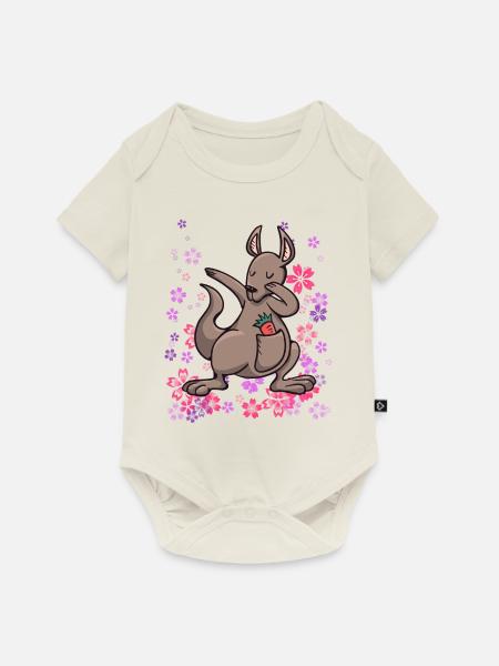 Känguru Australien Beuteltier Mädchen - Baby Premium Kurzarmbody - Naturweiß