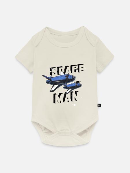 SPACE MAN - Baby Premium Kurzarmbody - Naturweiß