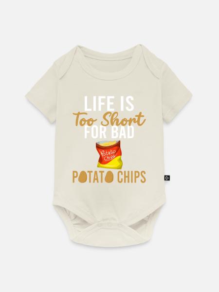 Kartoffelchips Geschenk - Baby Premium Kurzarmbody - Naturweiß