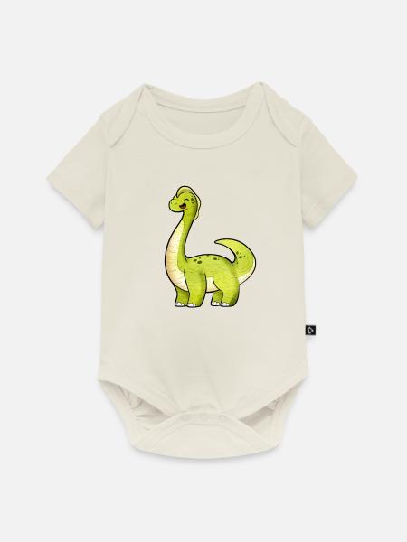 Kawaii Brachiosaurus - Baby Premium Kurzarmbody - Naturweiß
