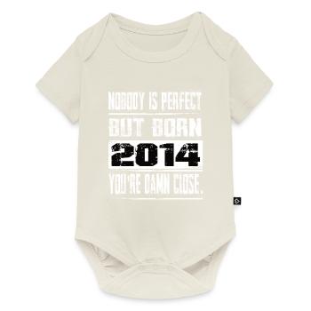 No one is perfect but born 2014 birthday - Baby Premium short-sleeve bodysuit - off white - Front
