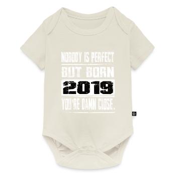 No one is perfect but born 2019 birthday - Baby Premium short-sleeve bodysuit - off white - Front