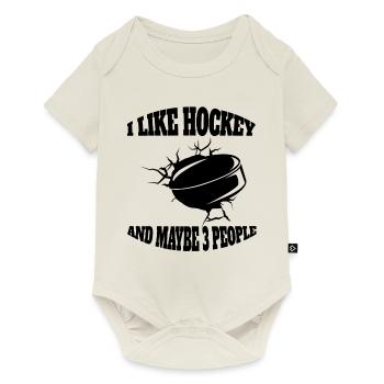 Eishockeyspieler Eishockey Hockeyfan Eishockeyteam - Baby Premium Kurzarmbody - Naturweiß - Vorne