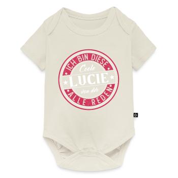 Lucie Geschenkidee Geschenk Geburtstag - Baby Premium Kurzarmbody - Naturweiß - Vorne