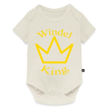 Windel King - Baby Premium Kurzarmbody - Naturweiß - Vorne