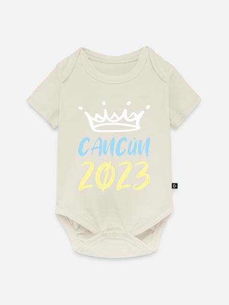 Cancun 2023 - Baby Premium Kurzarmbody - Naturweiß