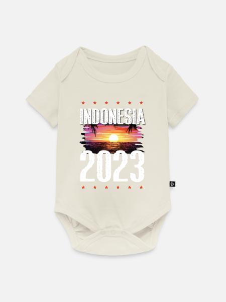 Indonesia 2023 - Baby Premium Kurzarmbody - Naturweiß