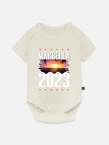 Marbella 2023 - Baby Premium Kurzarmbody - Naturweiß