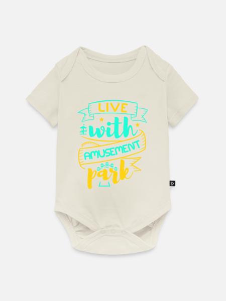 LEBEN MIT VERGNÜGUNGSPARK - Baby Premium Kurzarmbody - Naturweiß