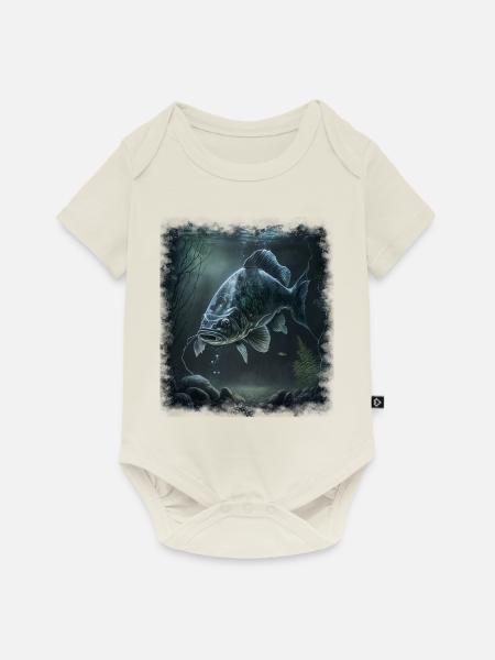 Karpfenangeln - Baby Premium Kurzarmbody - Naturweiß