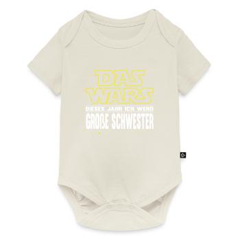 Das Wars Einzelkind Große Schwester Sterne - Baby Premium Kurzarmbody - Naturweiß - Vorne