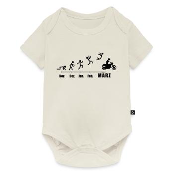 Motorradfahrer Motorcycle Moped-Bike - Baby Premium Kurzarmbody - Naturweiß - Vorne
