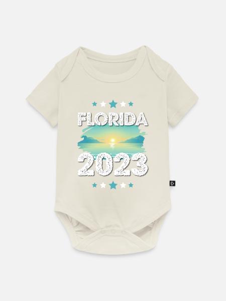 Florida 2023 - Baby Premium Kurzarmbody - Naturweiß