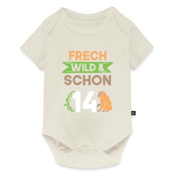 14 Jahre Geburtstag Junge Mädchen Affe - Baby Premium Kurzarmbody - Naturweiß - Vorne