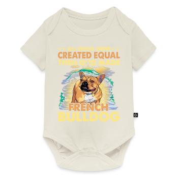 Langage drôle de bouledogue français - Body à manches courtes Premium Bébé - blanc cassé - Devant