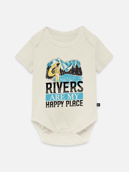 Fluss Rafting - Baby Premium Kurzarmbody - Naturweiß
