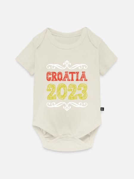Croatia 2023 - Baby Premium Kurzarmbody - Naturweiß
