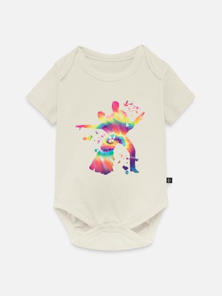 Latin Dancing Couple Aquarell Tänzerin - Baby Premium Kurzarmbody - Naturweiß