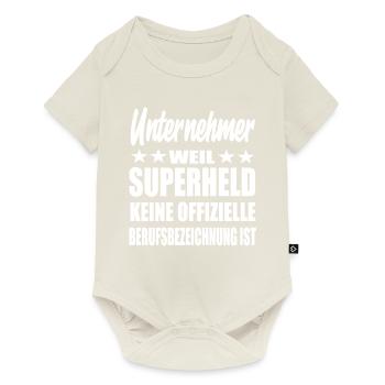 Unternehmer Superheld Spruch - Baby Premium Kurzarmbody - Naturweiß - Vorne