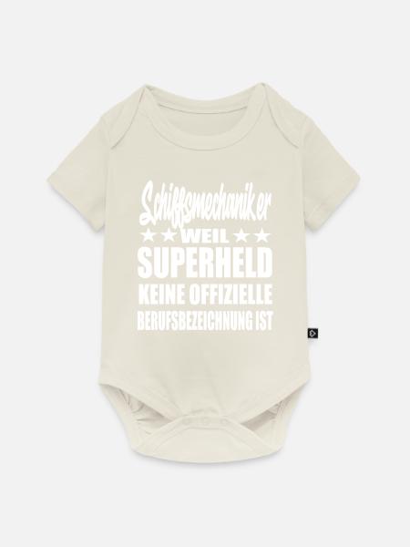 Schiffsmechaiker Superheld Spruch - Baby Premium Kurzarmbody - Naturweiß