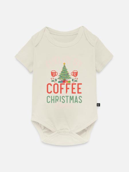 Christmas and Coffee Design - Baby Premium Kurzarmbody - Naturweiß