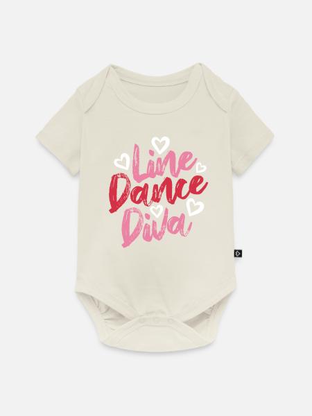 Linedance Diva - Linedancing Countrymusic - Baby Premium Kurzarmbody - Naturweiß