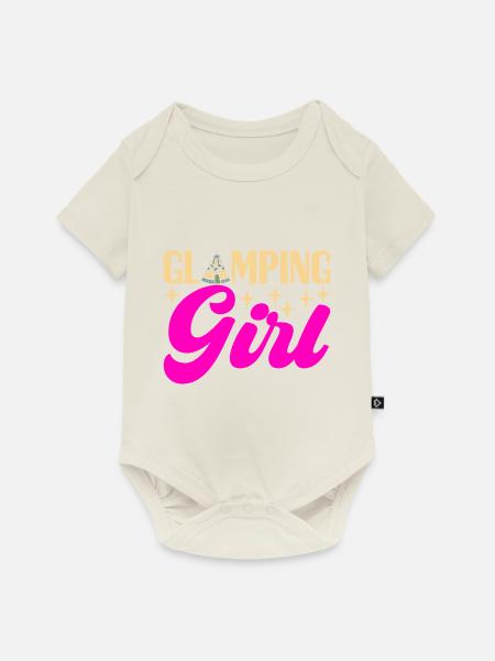 Glamping Glamper - Baby Premium Kurzarmbody - Naturweiß