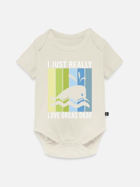 Orca Wal Geschenke - Baby Premium Kurzarmbody - Naturweiß