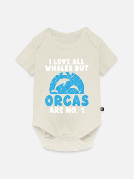 Orca Wal Geschenke - Baby Premium Kurzarmbody - Naturweiß