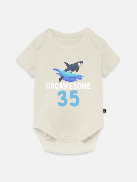 Orca Wal Geschenke - Baby Premium Kurzarmbody - Naturweiß
