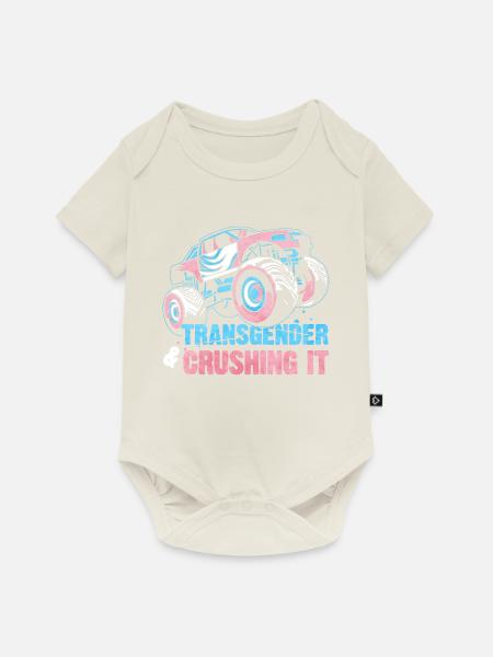 Transgender Stolz Monster Truck - Baby Premium Kurzarmbody - Naturweiß