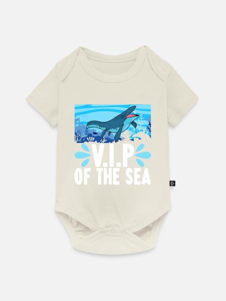 Mosasaurus Dinosaurier - Baby Premium Kurzarmbody - Naturweiß