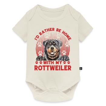 I'd rather be home with my Rottweiler - Baby Premium short-sleeve bodysuit - off white - Front