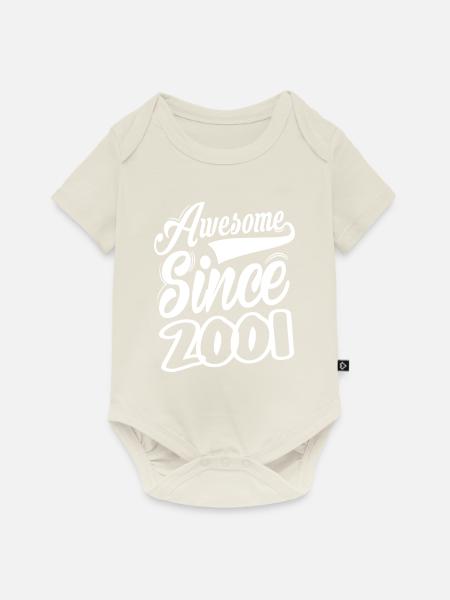 Awesome Since 2001 - Baby Premium Kurzarmbody - Naturweiß