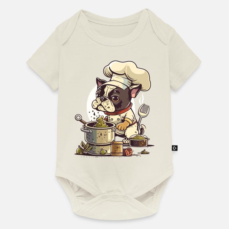 Chef Chien - Body à manches courtes Premium Bébé - blanc cassé