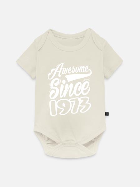 Awesome Since 1973 - Baby Premium Kurzarmbody - Naturweiß