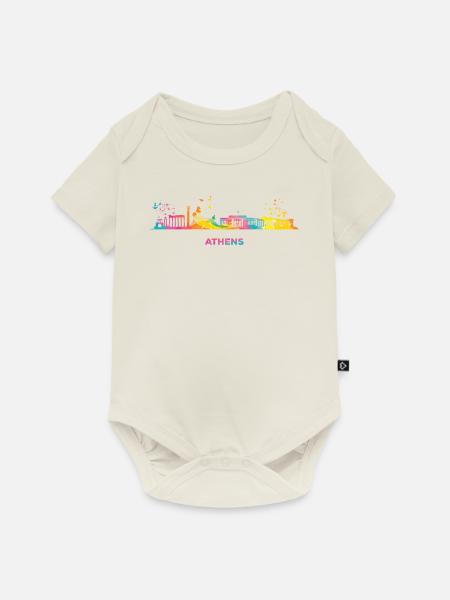 Athener Skyline Athens - Baby Premium Kurzarmbody - Naturweiß