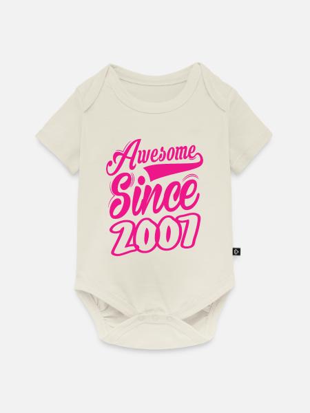 Awesome Since 2007 - Baby Premium Kurzarmbody - Naturweiß