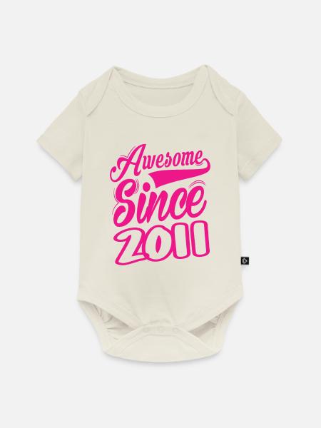 Awesome Since 2011 - Baby Premium Kurzarmbody - Naturweiß