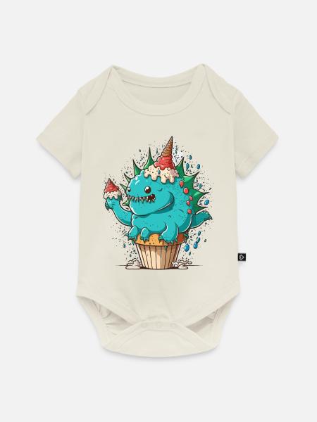Stegosaurus Konditor - Baby Premium Kurzarmbody - Naturweiß