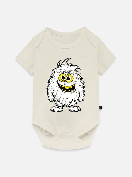 lustige Fell Monster - Baby Premium Kurzarmbody - Naturweiß