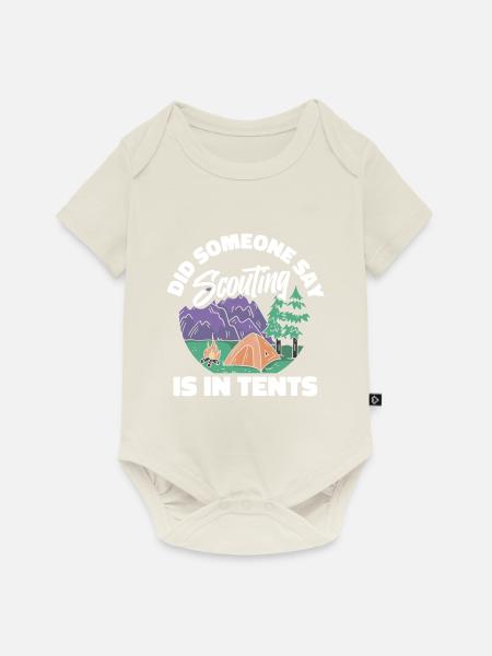 Pfadfinder Zelt - Baby Premium Kurzarmbody - Naturweiß