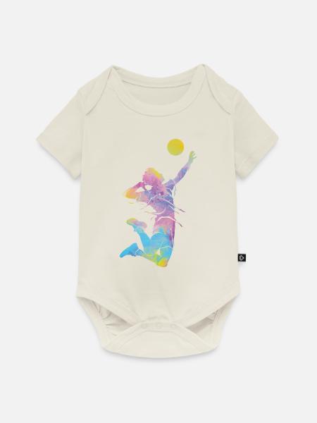 Volleyballspieler Kinder Beachvolleyball - Baby Premium Kurzarmbody - Naturweiß