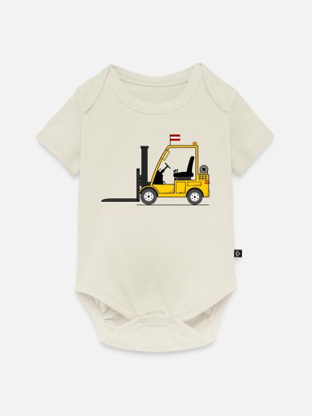 Stapler Österreich Flagge - Baby Premium Kurzarmbody - Naturweiß